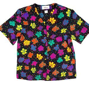 Vintage 90's Worthington Black Floral Print Set